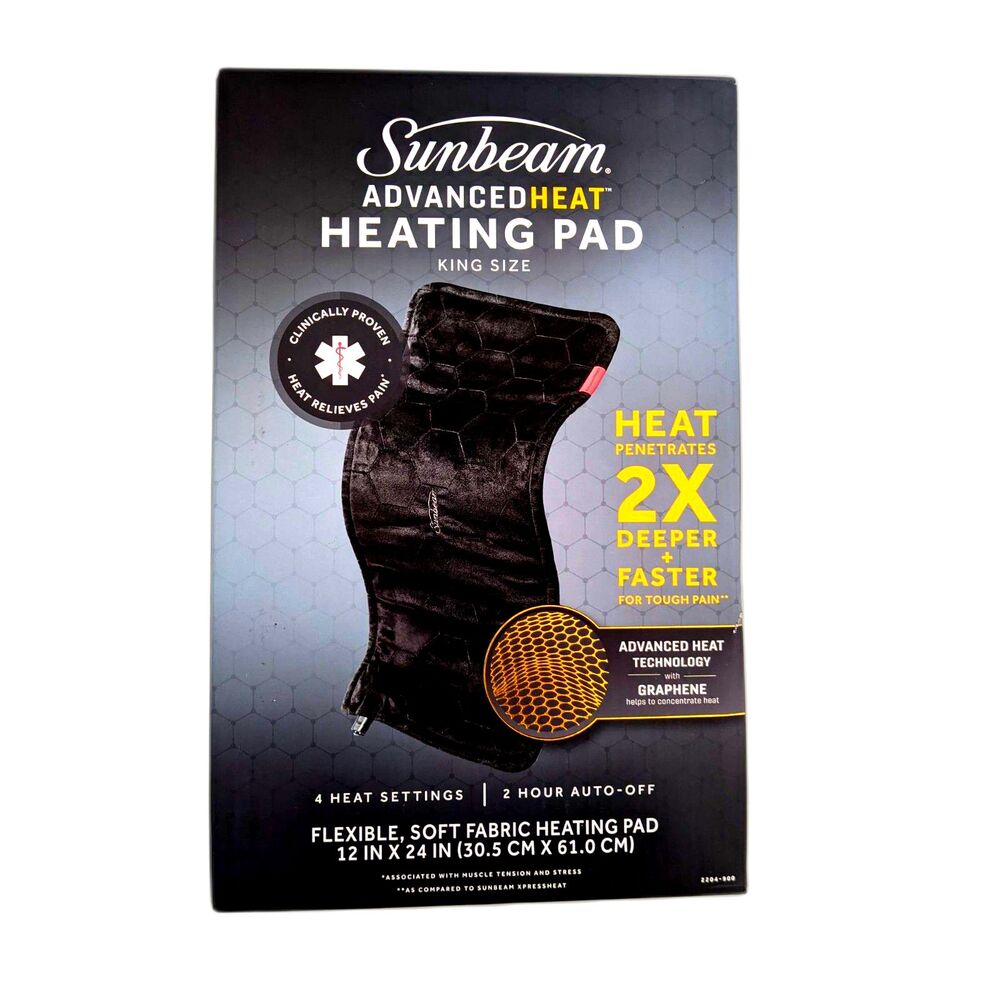 Sunbeam Advanced Heat Heating Pad King Size with Washable Cover